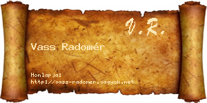 Vass Radomér névjegykártya
